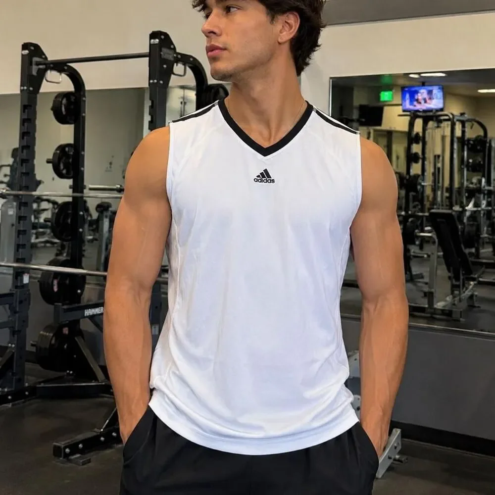 Adidas Men's White Vest